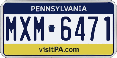 PA license plate MXM6471