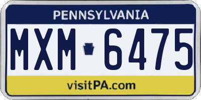 PA license plate MXM6475