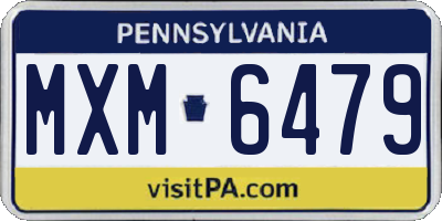 PA license plate MXM6479