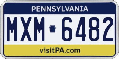 PA license plate MXM6482