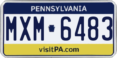 PA license plate MXM6483