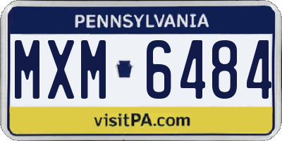PA license plate MXM6484