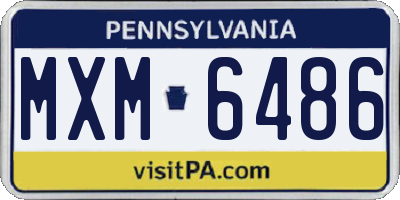 PA license plate MXM6486