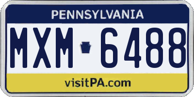 PA license plate MXM6488