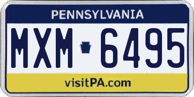 PA license plate MXM6495