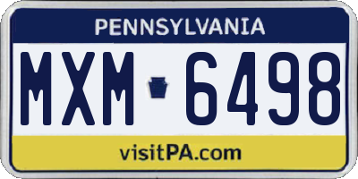 PA license plate MXM6498