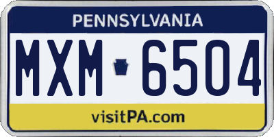 PA license plate MXM6504