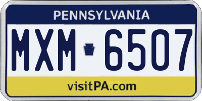 PA license plate MXM6507