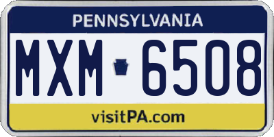 PA license plate MXM6508
