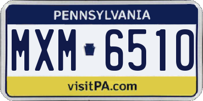PA license plate MXM6510