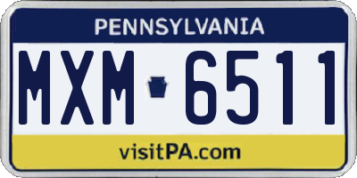 PA license plate MXM6511