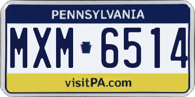 PA license plate MXM6514