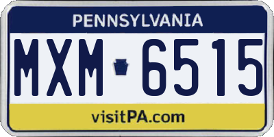 PA license plate MXM6515