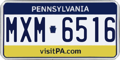 PA license plate MXM6516