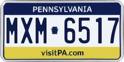 PA license plate MXM6517