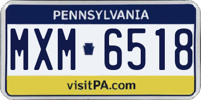 PA license plate MXM6518
