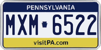 PA license plate MXM6522