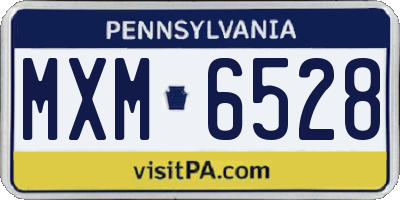 PA license plate MXM6528