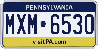 PA license plate MXM6530