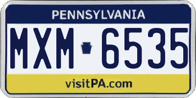 PA license plate MXM6535