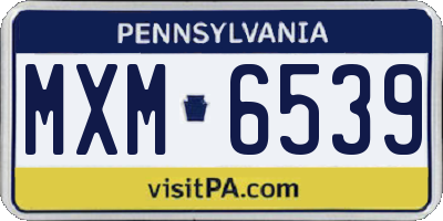 PA license plate MXM6539