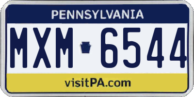 PA license plate MXM6544