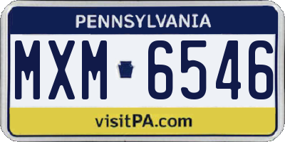 PA license plate MXM6546