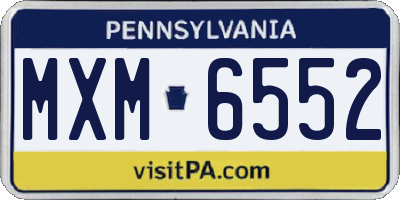 PA license plate MXM6552