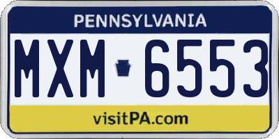 PA license plate MXM6553