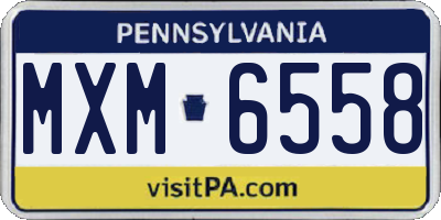PA license plate MXM6558