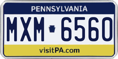 PA license plate MXM6560