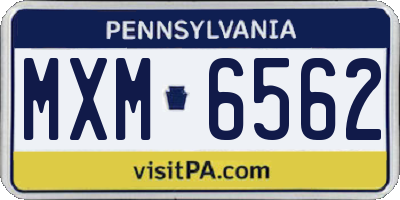 PA license plate MXM6562
