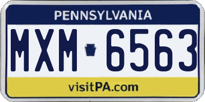 PA license plate MXM6563