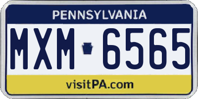 PA license plate MXM6565