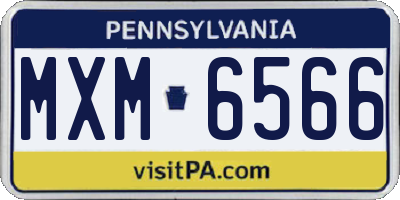 PA license plate MXM6566