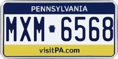 PA license plate MXM6568