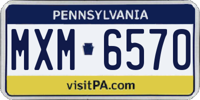 PA license plate MXM6570