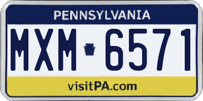 PA license plate MXM6571