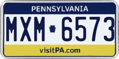 PA license plate MXM6573
