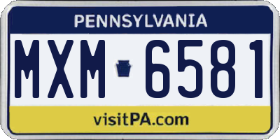 PA license plate MXM6581