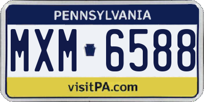 PA license plate MXM6588