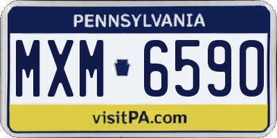 PA license plate MXM6590