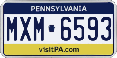 PA license plate MXM6593