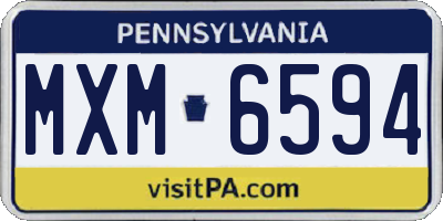 PA license plate MXM6594