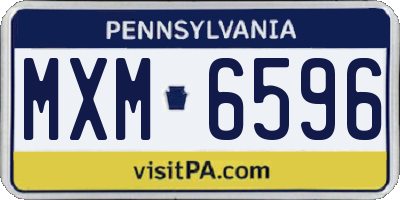 PA license plate MXM6596