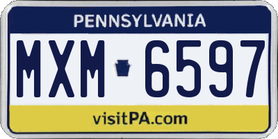 PA license plate MXM6597