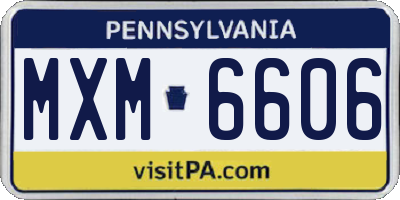 PA license plate MXM6606