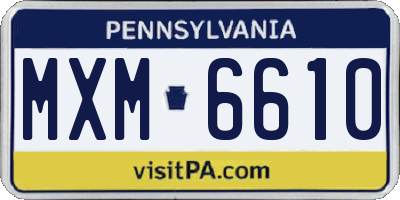 PA license plate MXM6610
