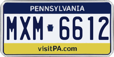 PA license plate MXM6612