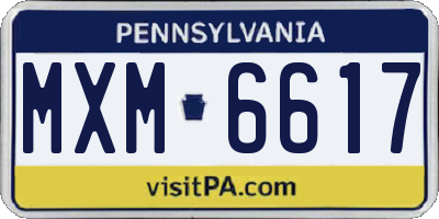 PA license plate MXM6617